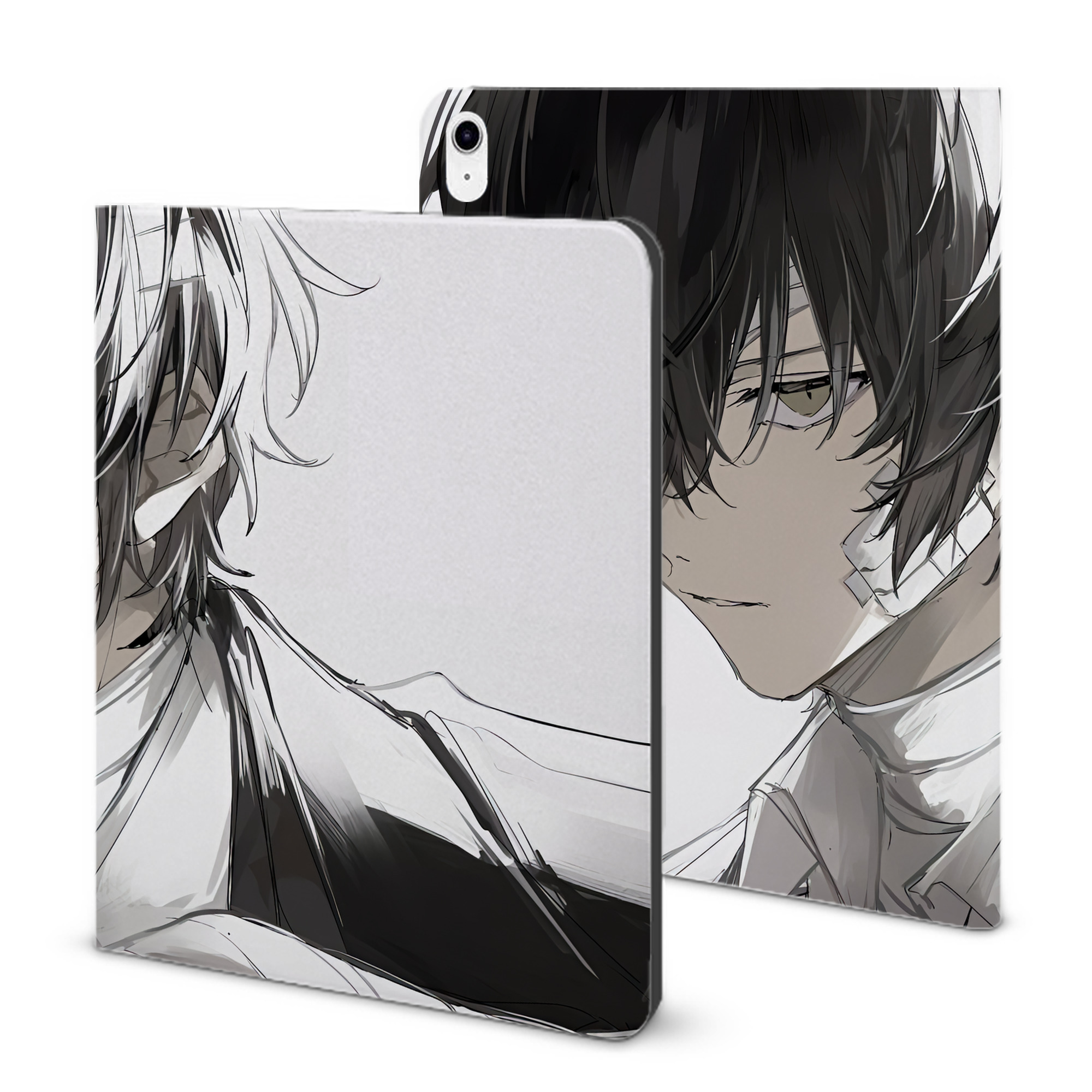 （画像用） 文豪ストレイドッグス Bungo Stray Dogs IPad ケース ブック型 PUレザー TPU 耐衝撃 軽量 薄型 ペン収納なし 全面保護 IPad 各モデル対応
